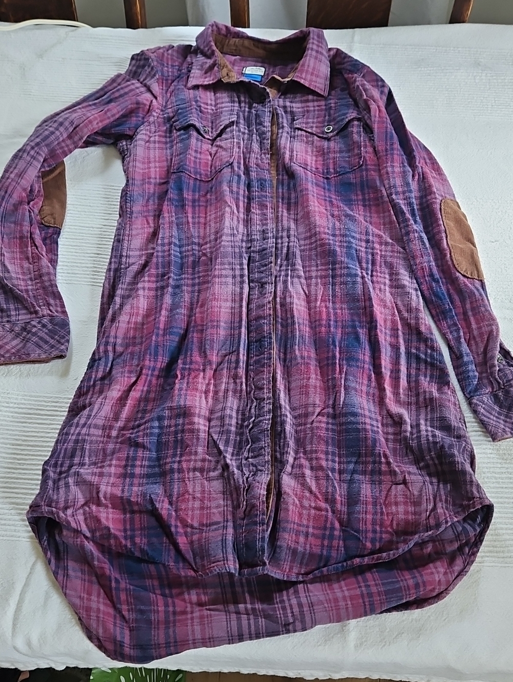 Kavu Purple and Pink Plaid Button-Front Shirt